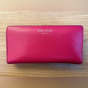 Kate Spade Eva Large Slim Billfold Wallet in Red Cake